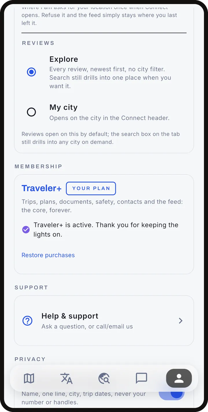 Membership in Account shows your plan.